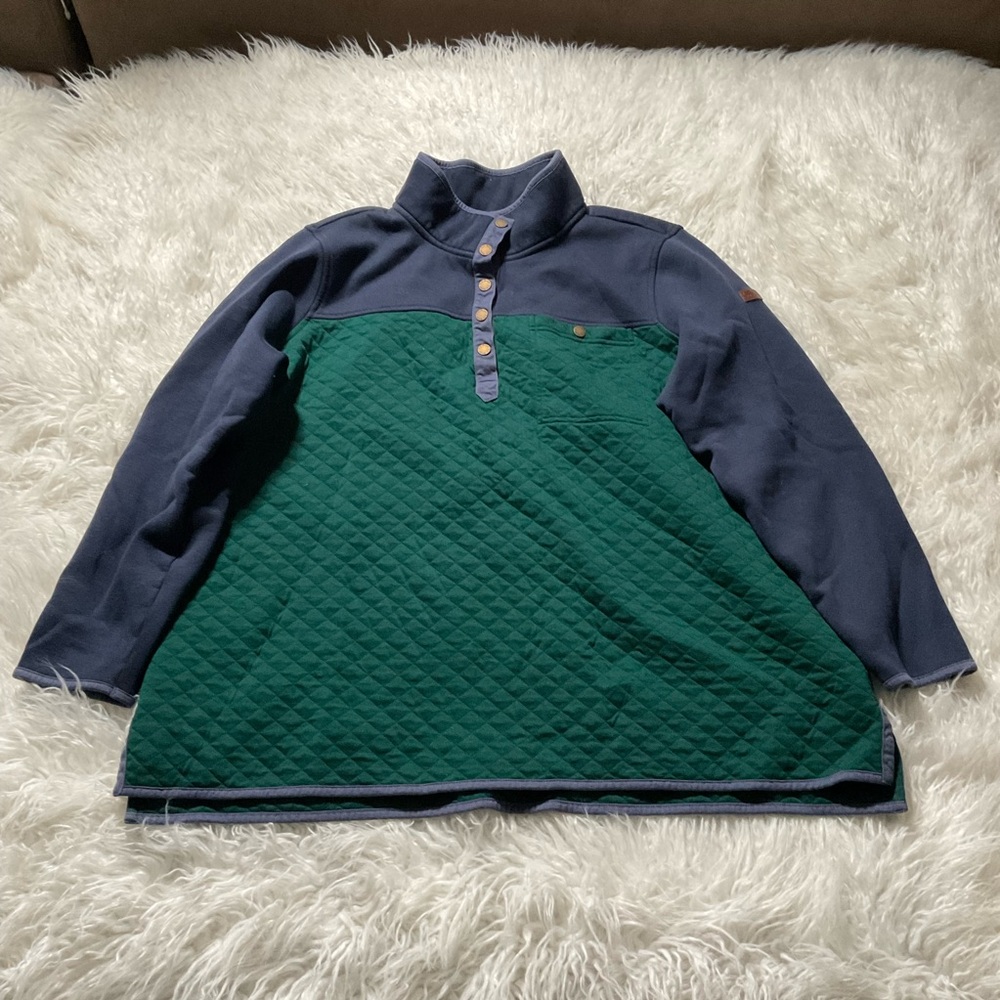 LL Bean‎ Quilted Sweatshirt Mock Neck Tunic Color-Block